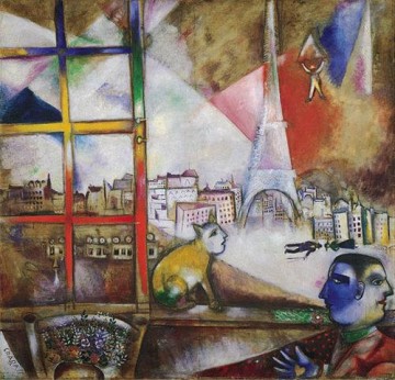 Paris Through the Window contemporary Marc Chagall Oil Paintings